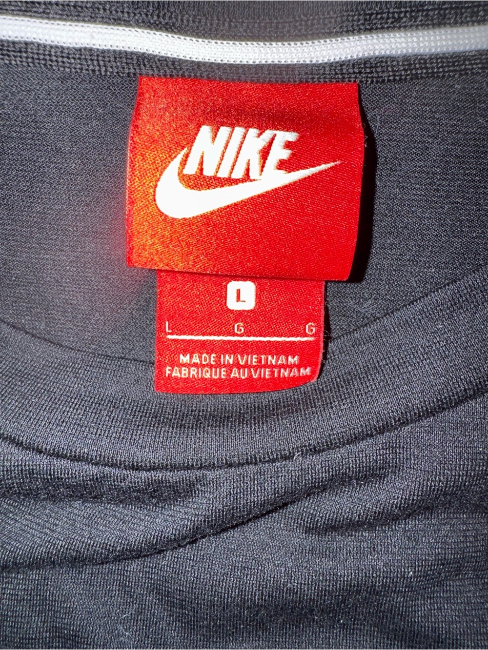 Nike Black Tee with White Swoosh Logo - Picture 3 of 3